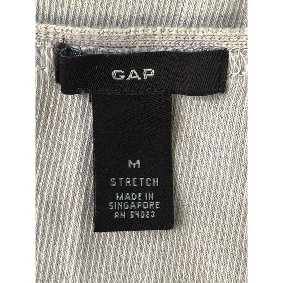 Gap Stretch Women’s Split Neck Ribbed Short Sleeve Top Tag Size Medium - Picture 4 of 13